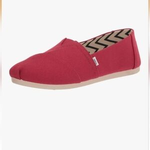Red Canvas Slip-On Shoes